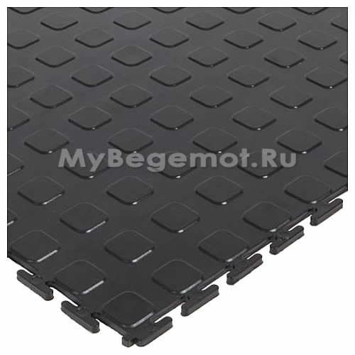 Модульное напольное ПВХ покрытие M-TILE JETON, Черный 7 мм