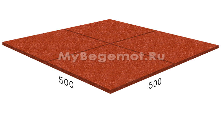 Резиновая плитка RUBBLEX STANDART, 50x50 см, терракот