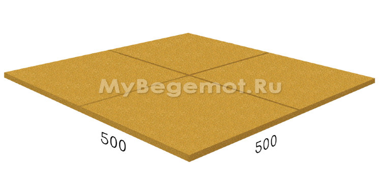 Резиновая плитка на пазлах RUBBLEX SPORT, 50x50 см, песочная