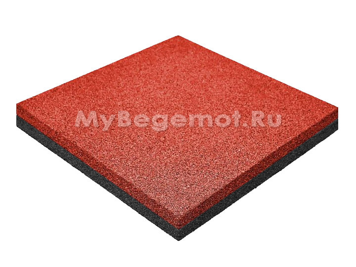 Резиновая плитка M-KORT STANDART, 500x500х40 мм, терракот